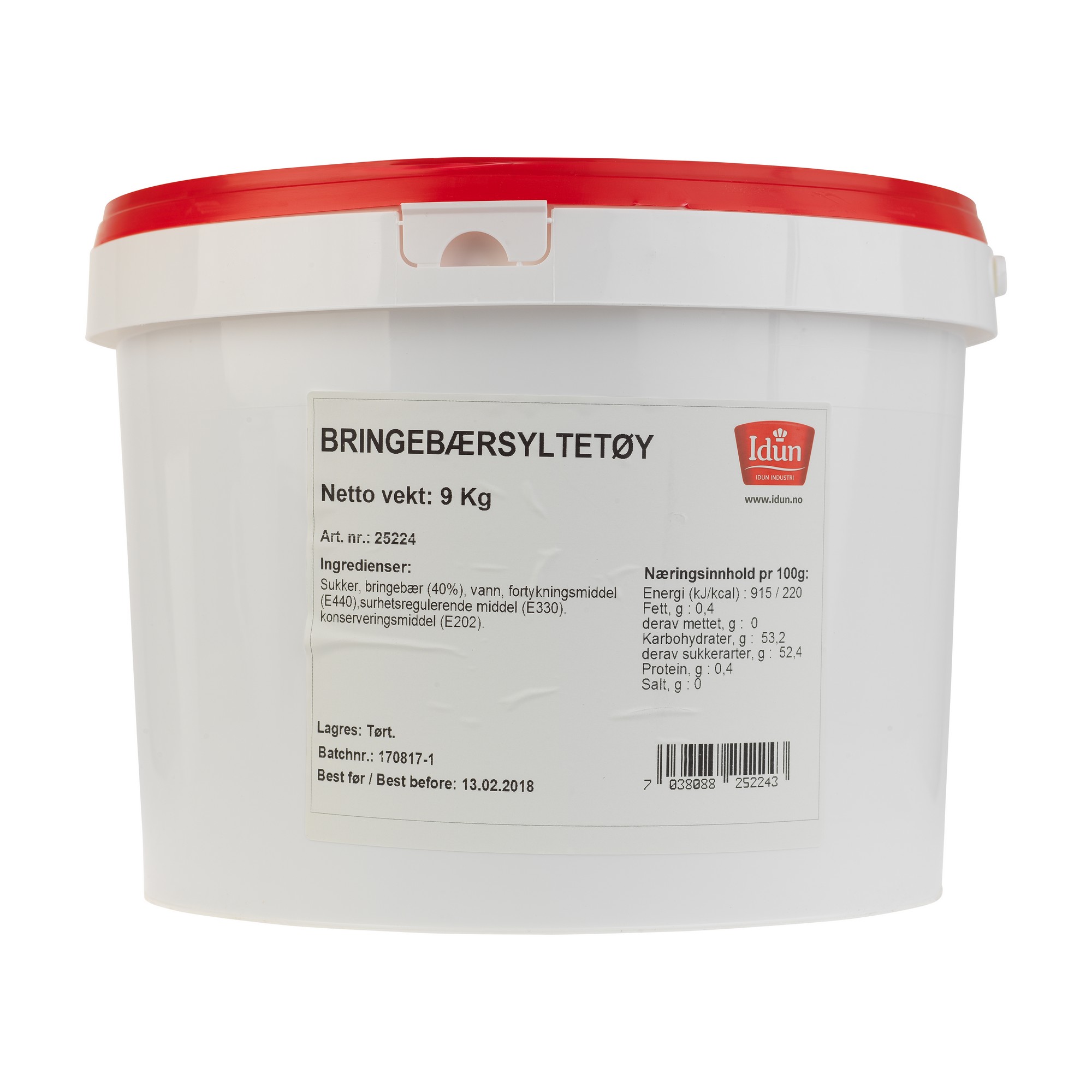 Bringebærsyltetøy spann   9kg