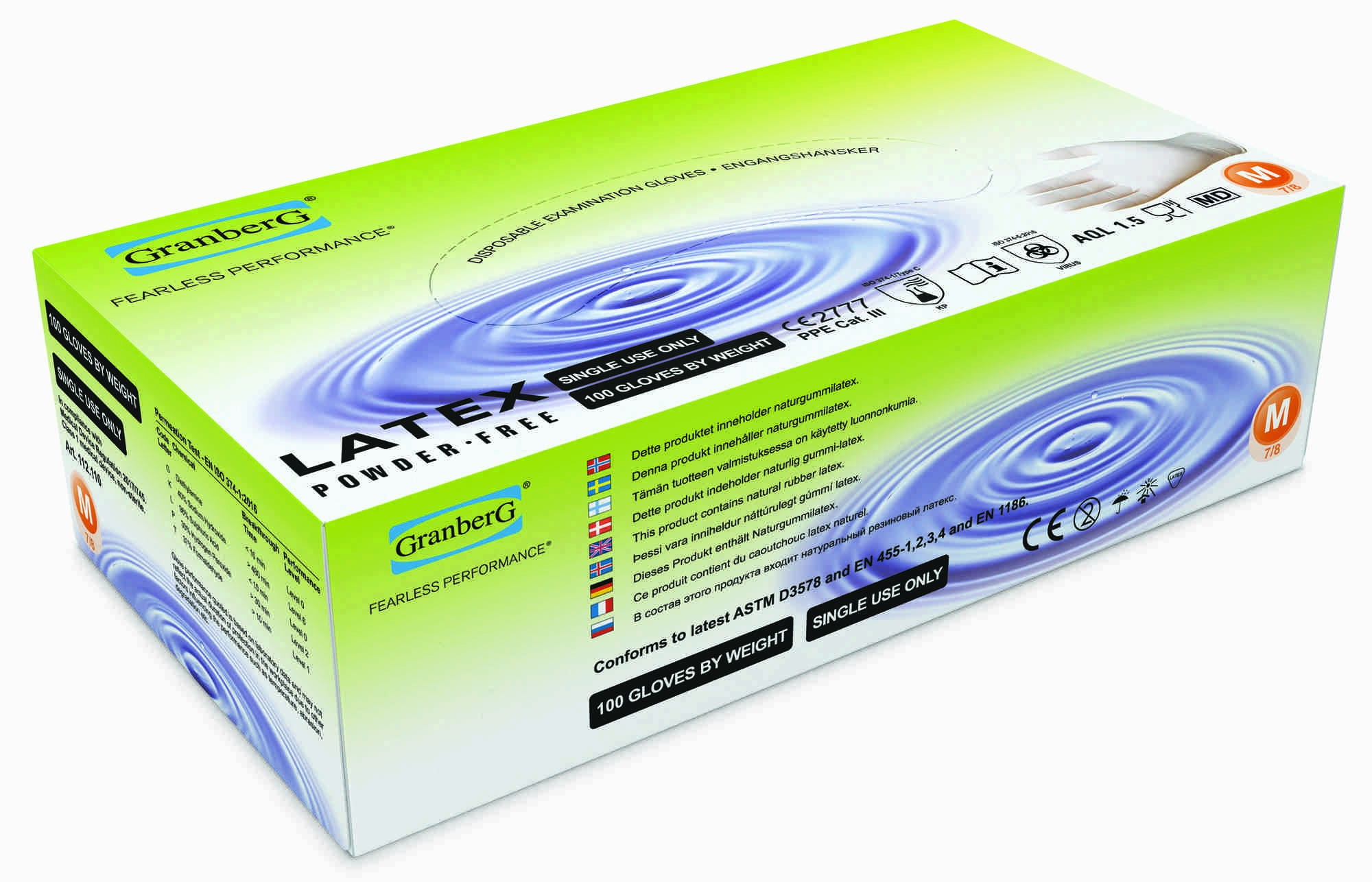 Engangshanske latex hvit xl   100stk