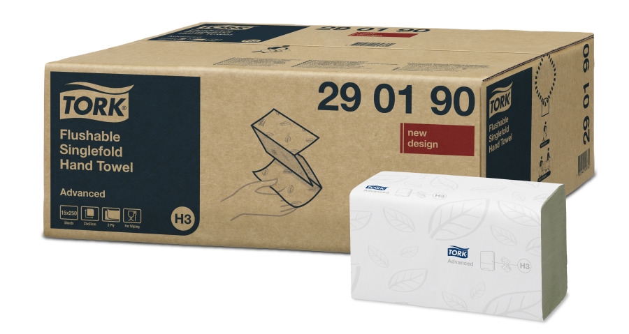 Håndtørk mykt singlefold spylbar (h3)  250ark