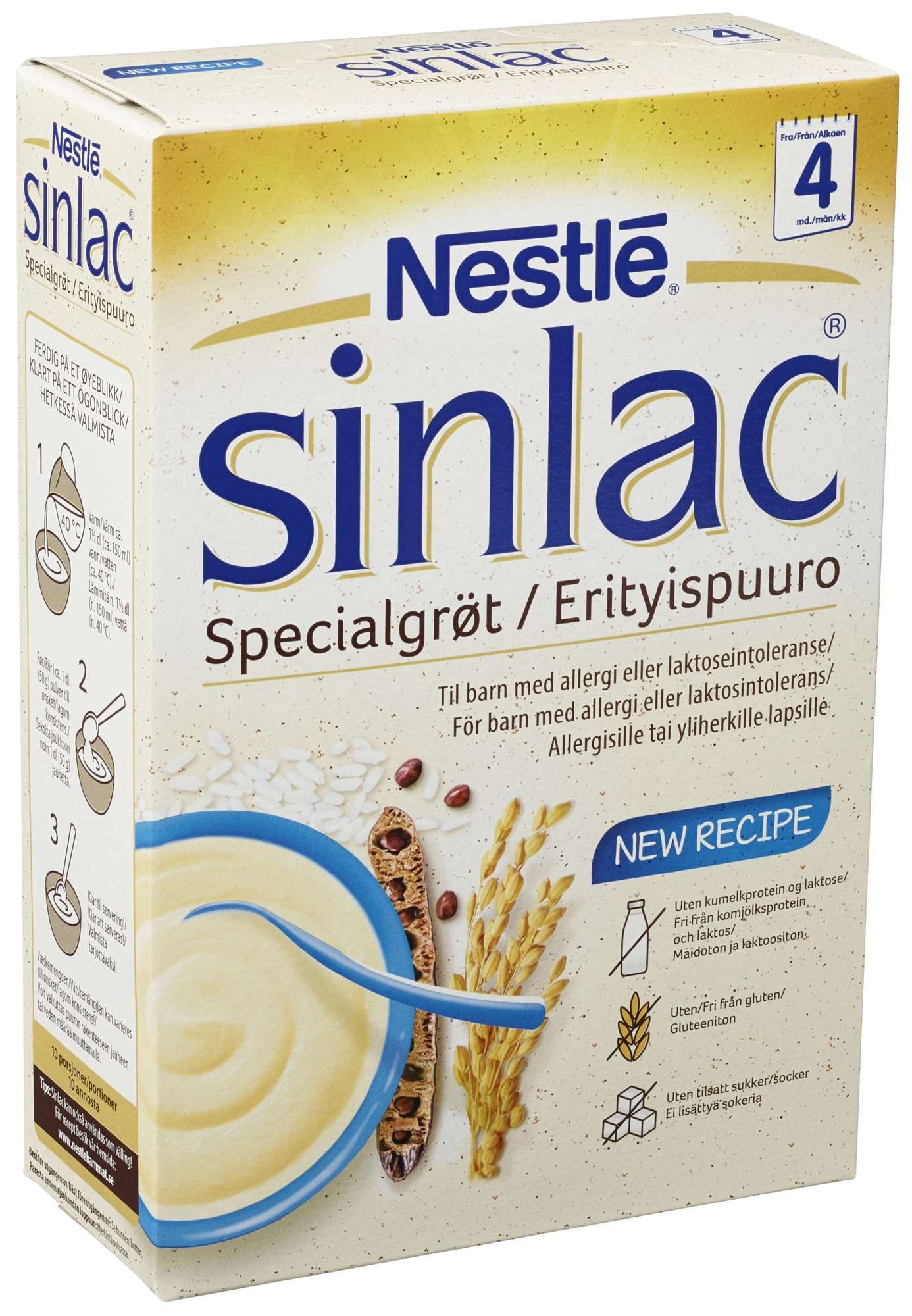 Sinlac spesialgrøt 4m 500g