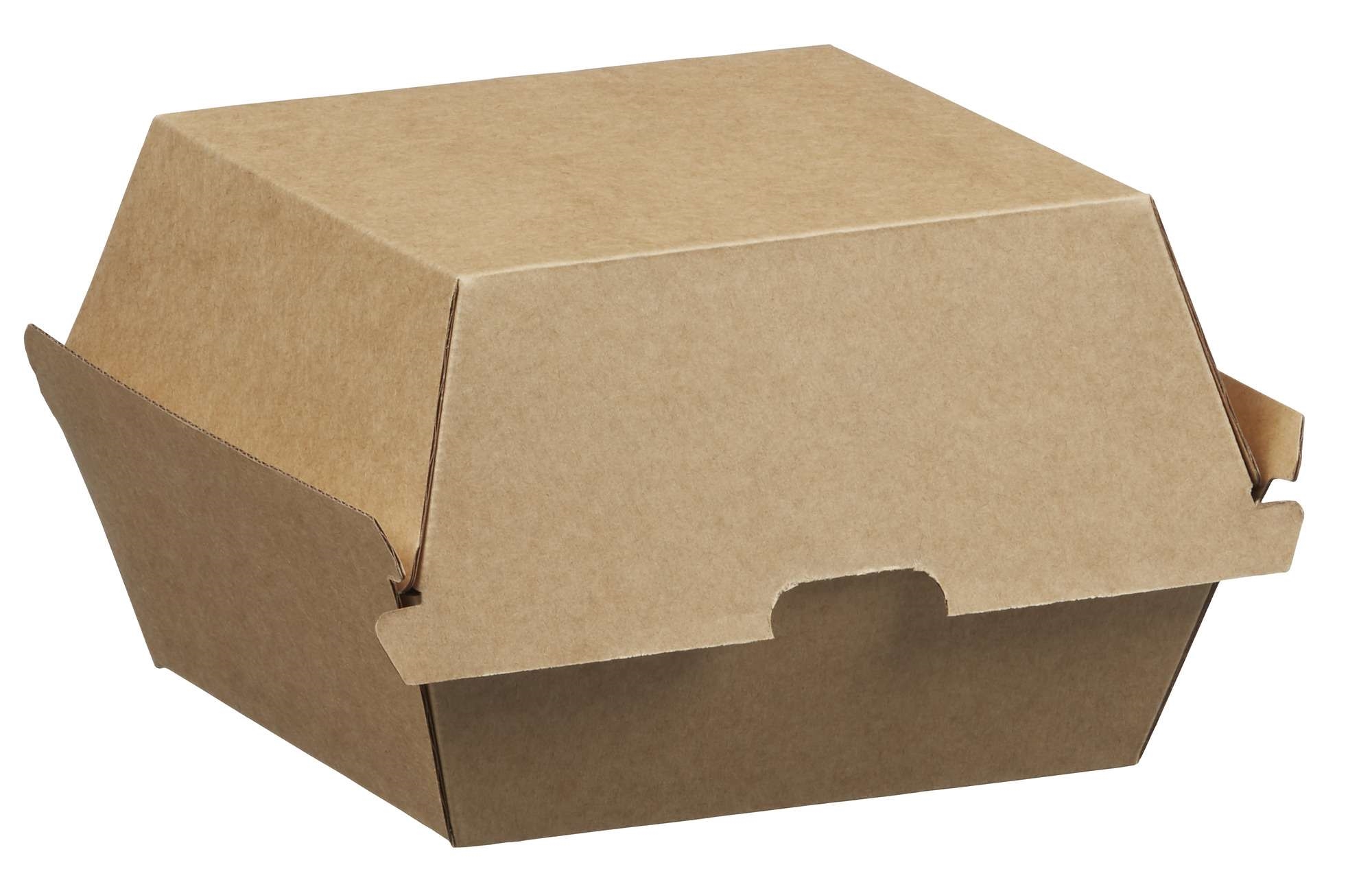 Boks i kartong m/hengslet lokk brun 500ml   55stk