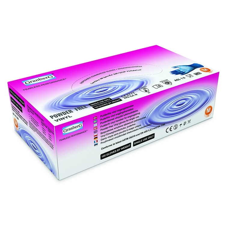 Engangshansker vinyl/pvc blå s   100stk