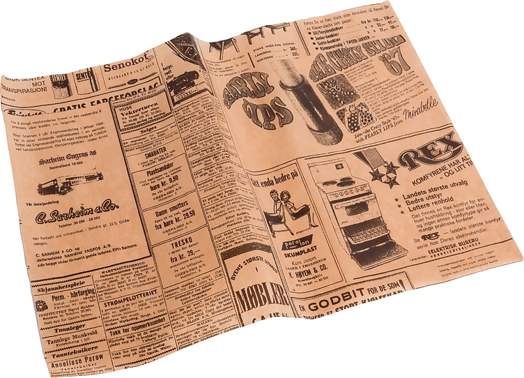 Wrapsark avistrykk brun 333x400mm  1000stk