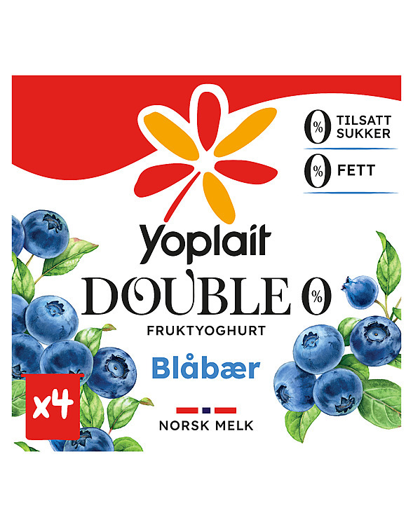 Yoplait blåbær 00%   4x125g