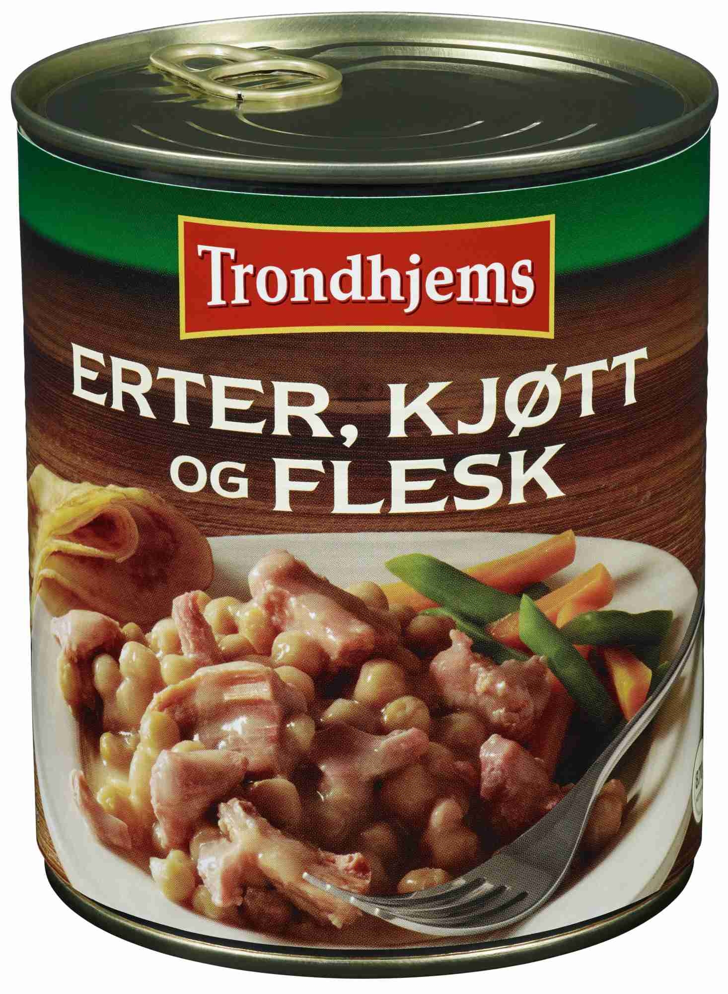 Erter, kjøtt og flesk   870g