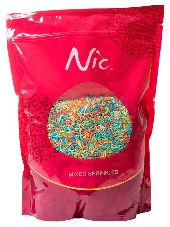 Kulørt tutti frutti strøssel       1kg