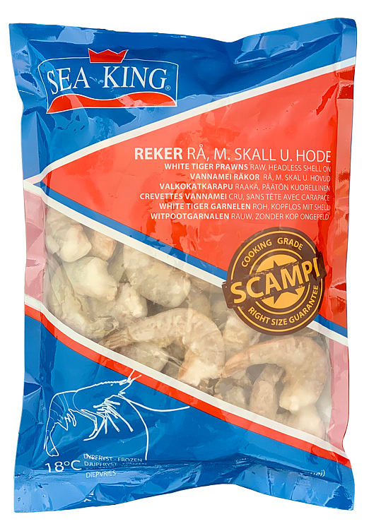 Scampi 16/20 rå med skall uten hode   750g