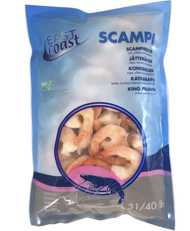 Reker 31/40 kokt m/hale ec   400g