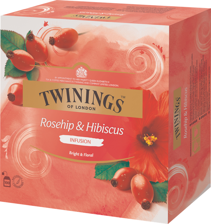 Twinings nype- og hibiskus te   100bg