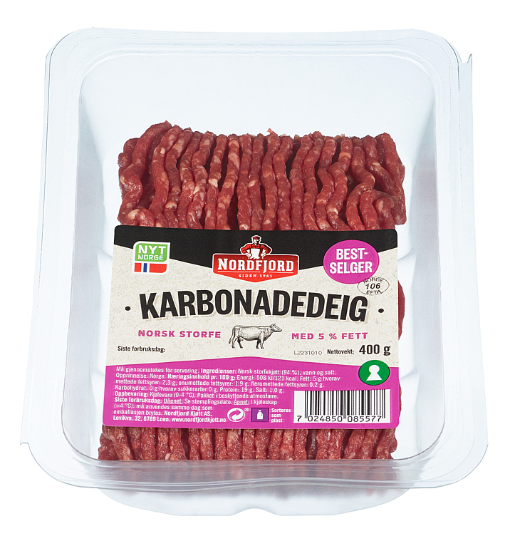 Kvernet deig av storfe 5%   400g