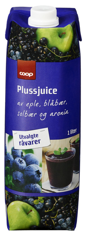 Coop pluss blåbær/aronia  juice 1l
