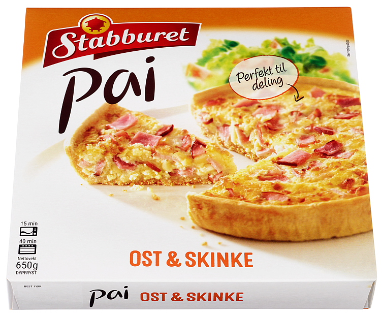 Pai ost & skinke stor  650g