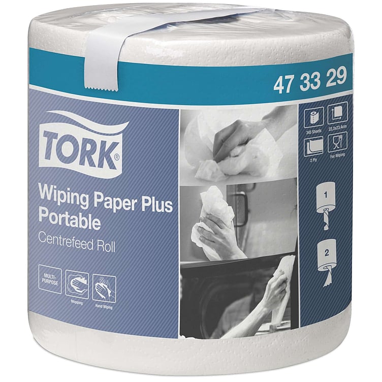Tørkepapir plus senterrull bærbar (m2) 6stk