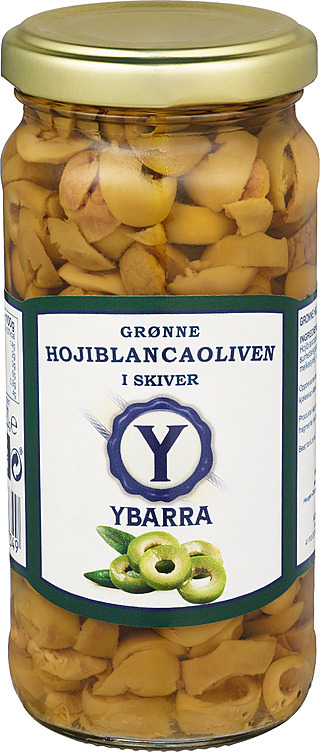 Grønne hojiblancaoliven i skiver  230g