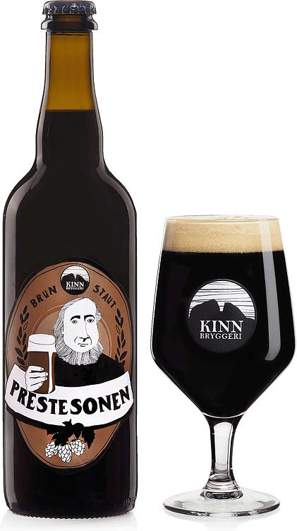 Kinn prestesonen brun staut   6%   12x75cl