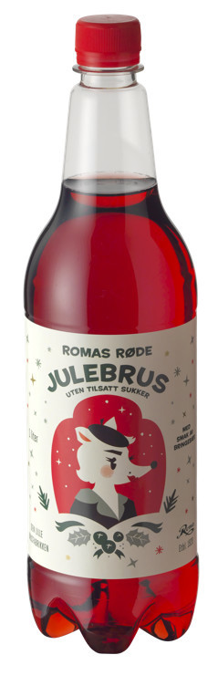 Romas røde julebrus uten tilsatt sukker fl 12x1l