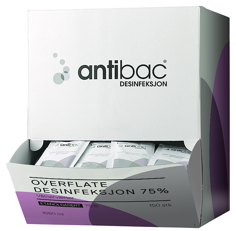 Antibac våtservietter overflate   150stk