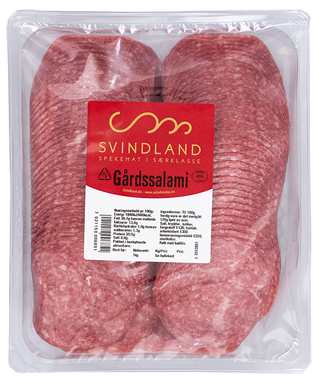 Gårds salami skåret   1kg