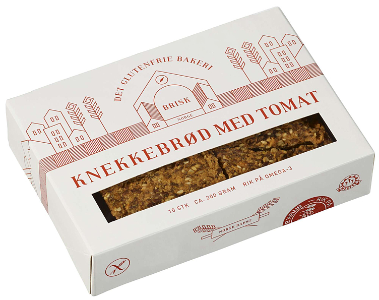 Knekkebrød med tomat glutenfri 200g
