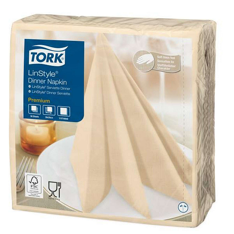 Middagsserviett linstyle krem 39cm  50stk