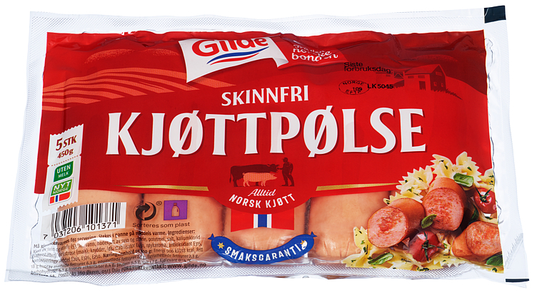 Kjøttpølse skinnfri   450g