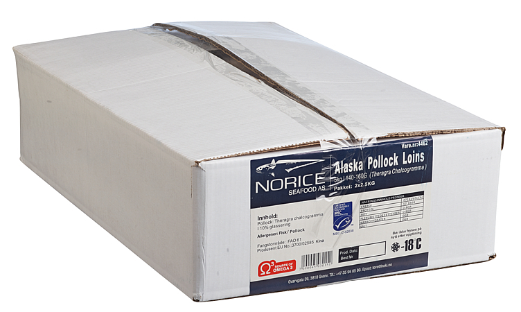 Alaska pollock 140-160g 10% glasering   5kg