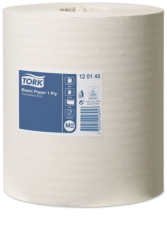 Senterrull hvit m2 1-lag 300m  stk