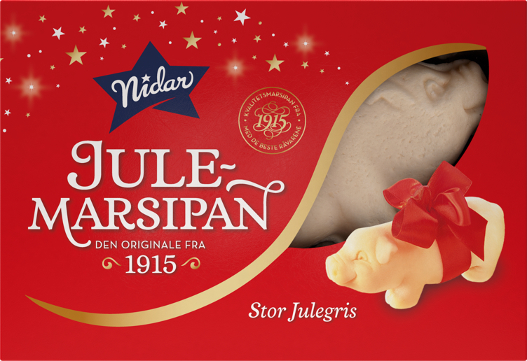 Stor marsipangris i eske 193g