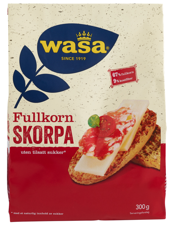 Wasa fullkorn skorpor uten sukker    300g
