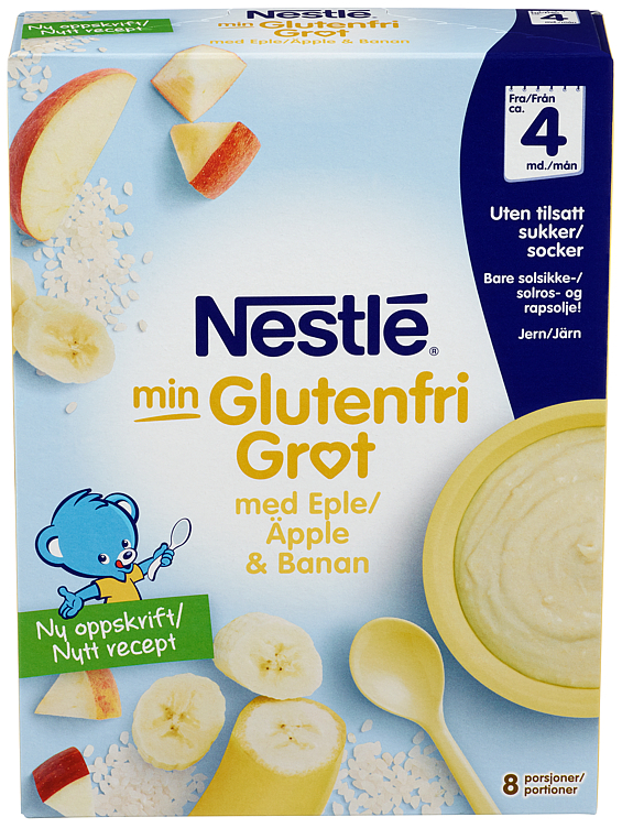 Min glutenfri grøt eple banan 4m 240g