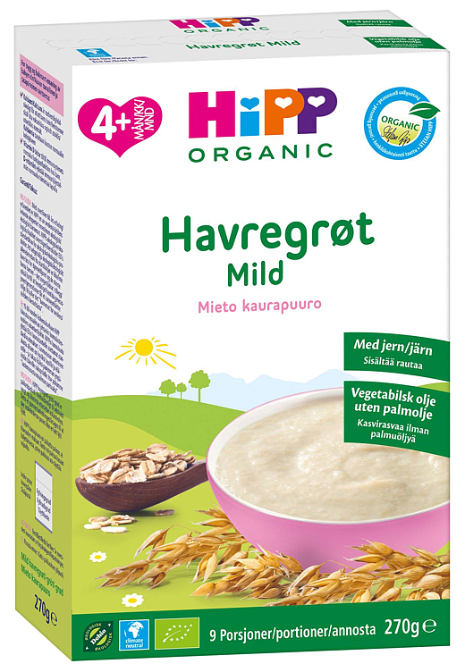 Hipp mild havregrøt 4m 270g