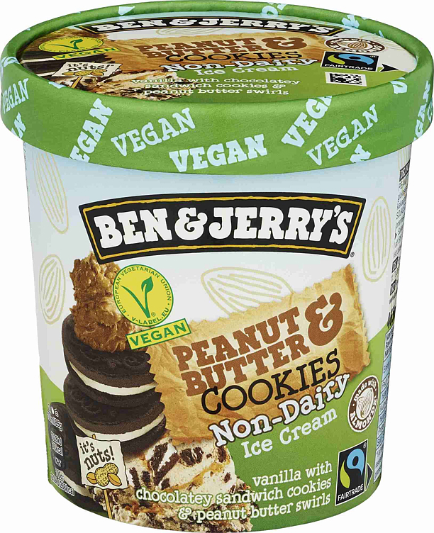 Ben & jerrys non diary peanut butter & cookies iskrem  465ml