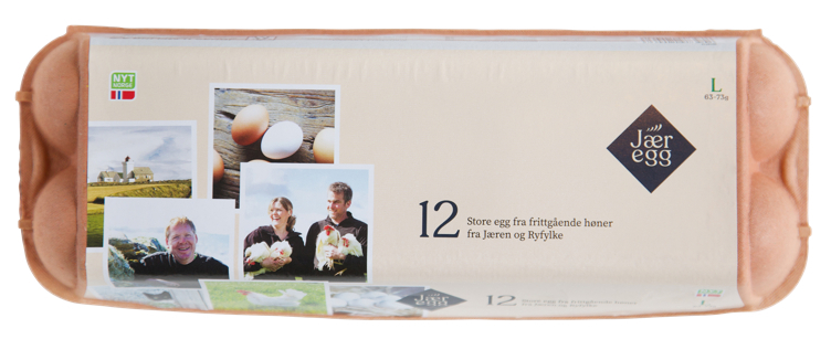 Egg fra frittg. høner på jæren og i ryfylke l  12stk  816g