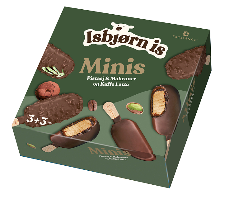 Ekselence mini pistasj & makroner & kaffe latte 6pk  6x60ml