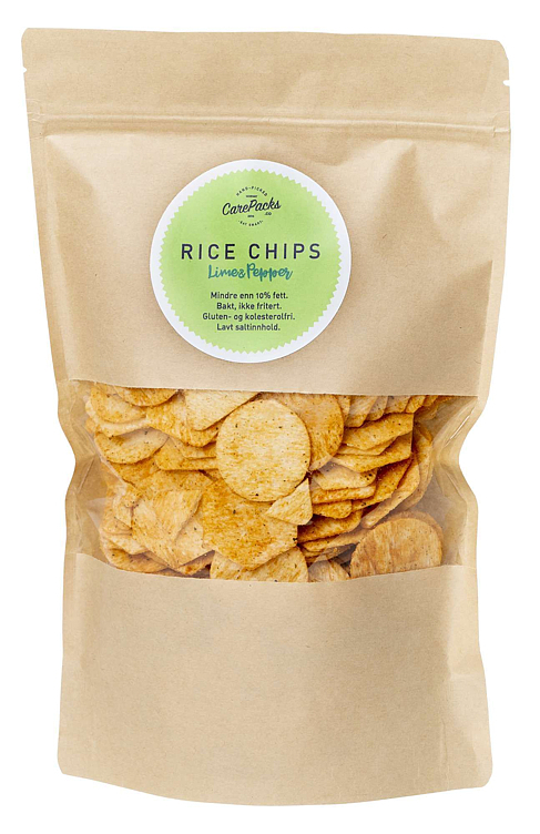 Rice chips lime & pepper, glutenfri  250g