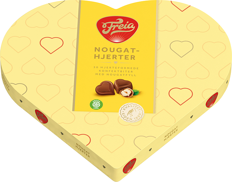 Sjokoladehjerter med nougatfyll  165g