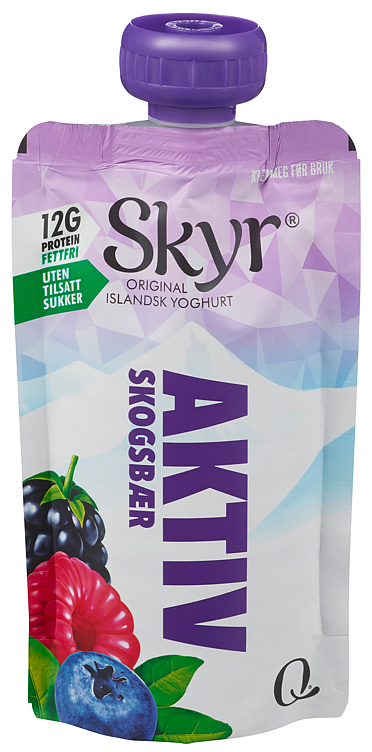 Skyr aktiv skogsbær pose 125g