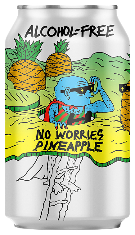 Lervig no worries pineapple bx   0,5%   24x33cl