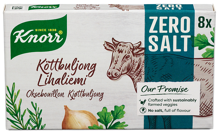 Buljongterninger zero salt beef  8x9g