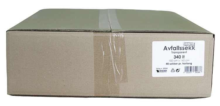 Plastsekk transparent komp. 100x140 340l   40rl