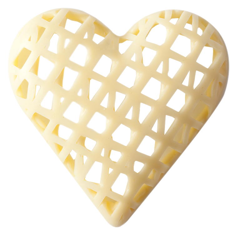 Sjokoladepynt hvitt hjerte  32stk