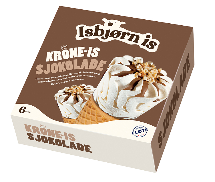 Krone-is sjokolade  6stk
