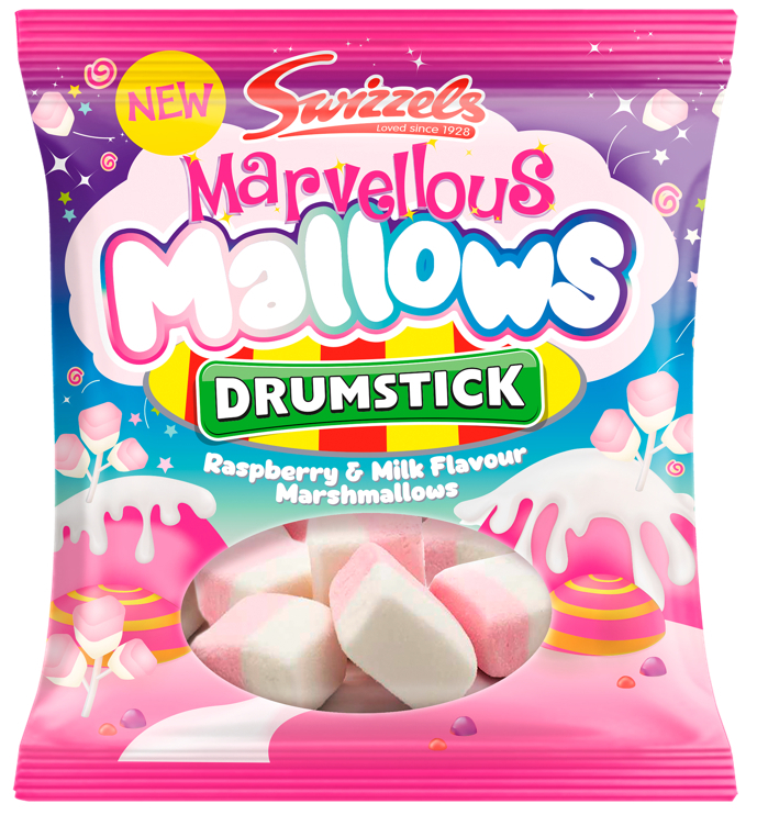 Swizzels marvellous drumstick mallows   125g
