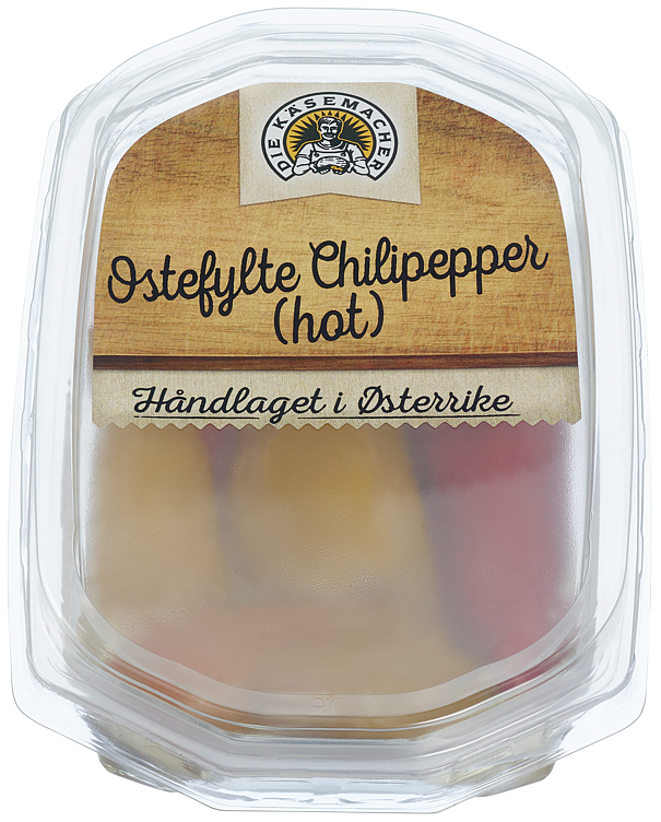 Ostefylt chilipepper hot 140g