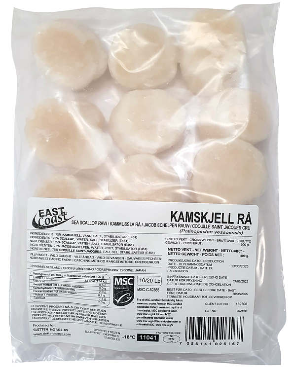 Kamskjell 10/20   500g
