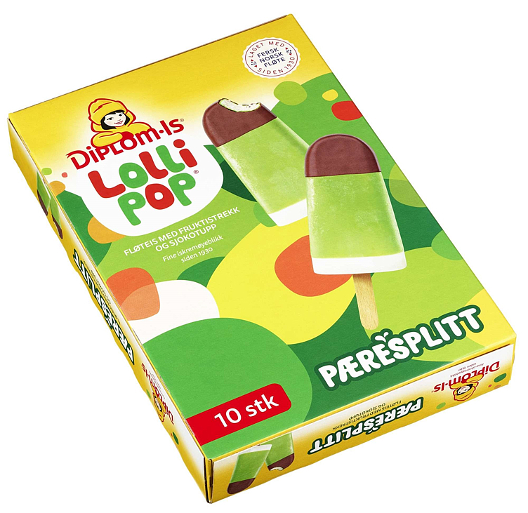 Lollipop pæresplitt 10stk
