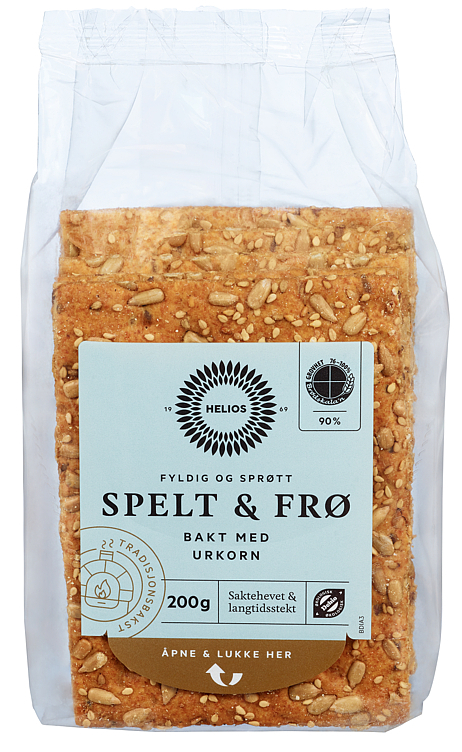 Knekkebrød spelt & frø økol.   200g