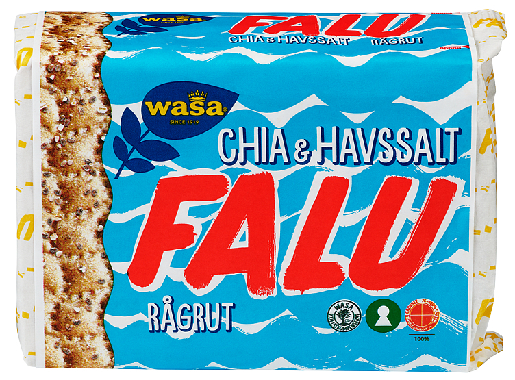 Wasa knekkebrød falu rågrut chia & havsalt  235g