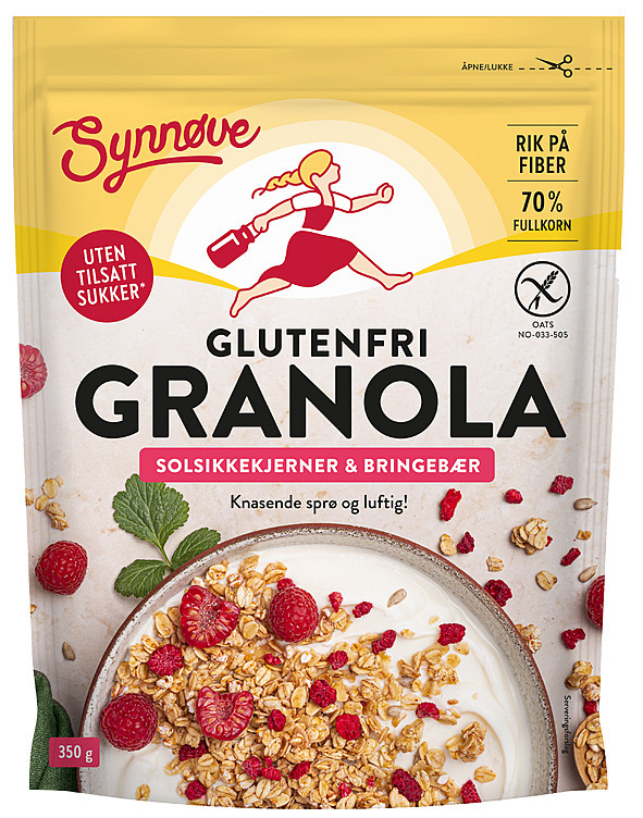 Granola bringebær glutenfri  350g
