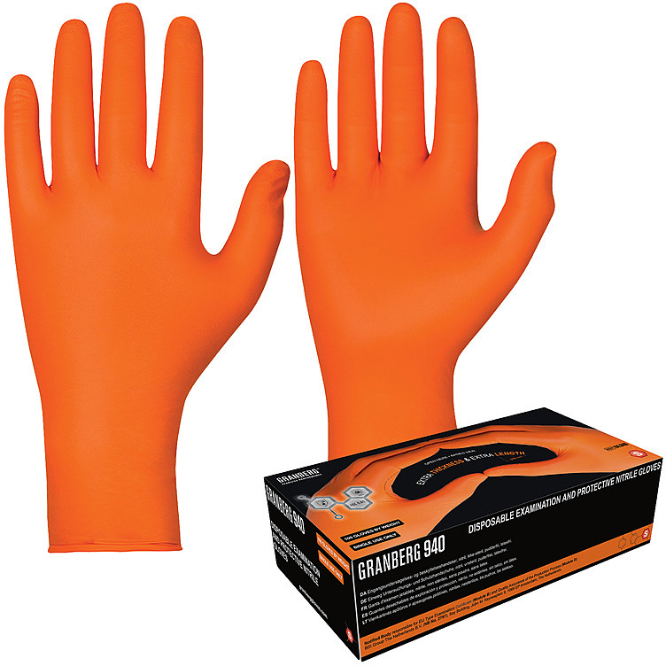 Engangshansker nitril chemstar pudderf orang str xl   100stk